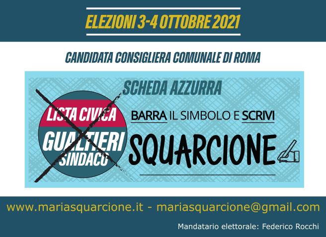 Biglietto Comunali 2013 Maria Squarcione - retro